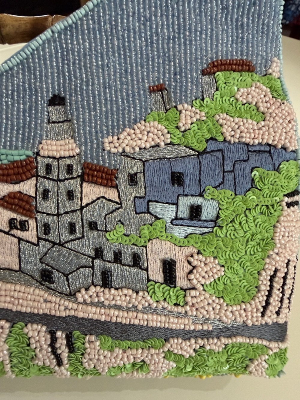 Handcrafted In India | Amalfi Southern Italy Beaded Top Handle Clutch 🇮🇹🍷 - Picture 4 of 12